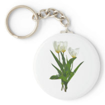 Backlit White Tulips keychains