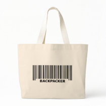 backpacker black bar code barcode tote bag