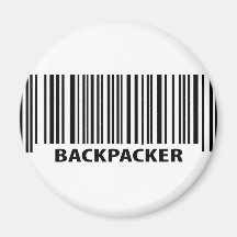backpacker black bar code barcode refrigerator magnets