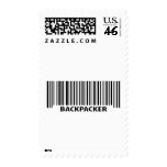 backpacker black bar code barcode stamp