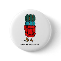 Backpacker Pinback Button