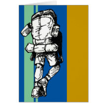Backpacker (guy)-BlueGreen Greeting Card