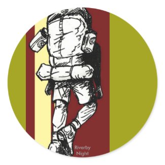 Backpacker (guy)-RedYellow sticker