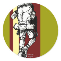 Backpacker (guy)-RedYellow Sticker