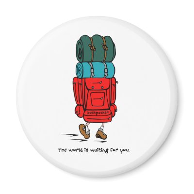 Backpacker Magnet by J32Teez