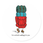 Backpacker Round Sticker
