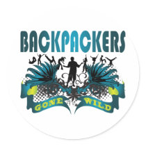 Backpackers Gone Wild Round Stickers