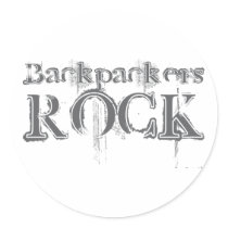Backpackers Rock Round Stickers