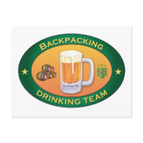 Backpacking Drinking Team postcards