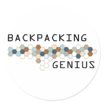 Backpacking Genius Round Sticker