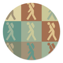 Backpacking Pop Art Round Sticker