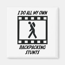 Backpacking Stunts Fridge Magnet