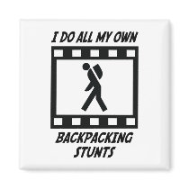 Backpacking Stunts Fridge Magnet