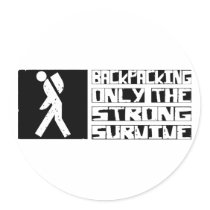 Backpacking Survive Round Sticker