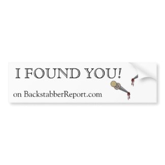 Order Bumper Sticker Backstabber Bumper Sticker bumpersticker