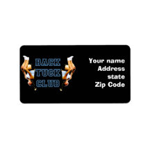 Backtuck club address label