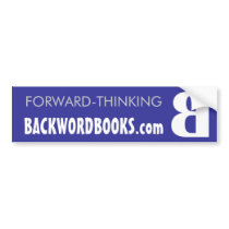 Backword Bumper blue and white Bumper Stickers