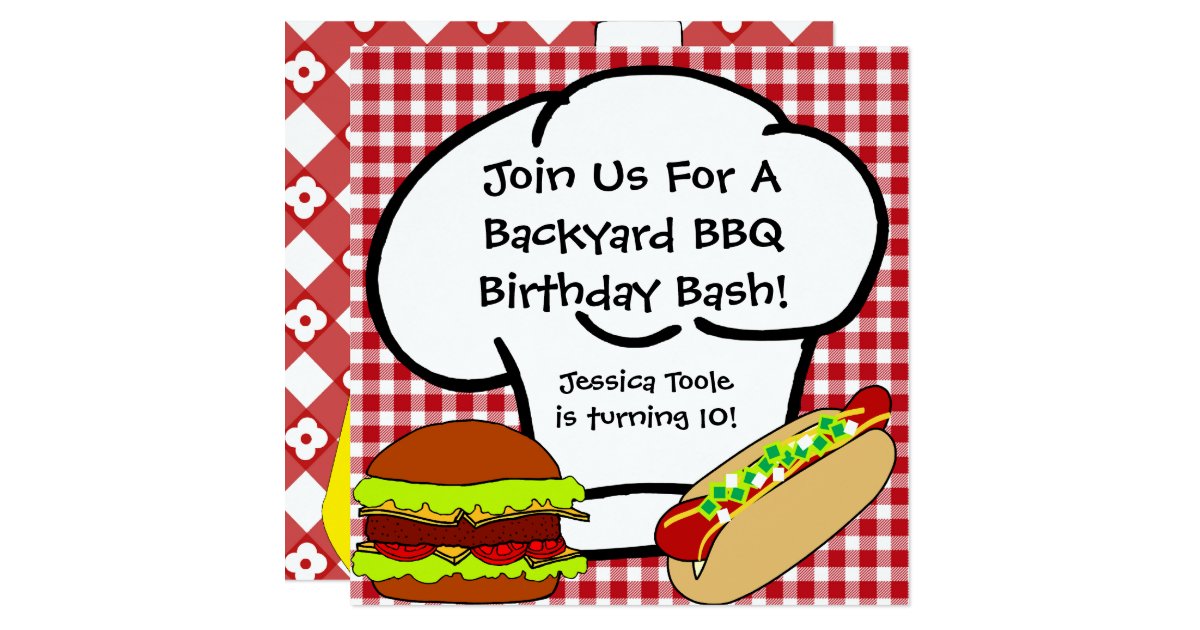 Backyard BBQ Birthday Invitation | Zazzle