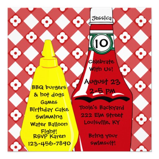 Backyard BBQ Birthday Invitation