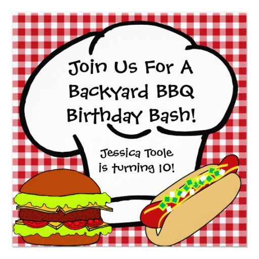 Backyard BBQ Birthday Invitation