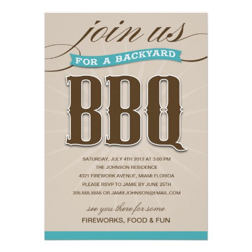 BACKYARD BBQ  | PARTY INVITATION