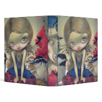 Backyard Birds BINDER big eye lowbrow art fairy