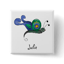Backyard Buggies · Blue & Green Butterfly Pinback Buttons