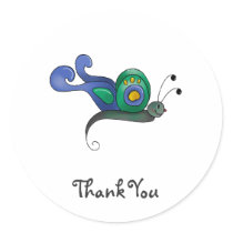 Backyard Buggies · Blue & Green Butterfly Round Sticker