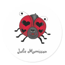 Backyard Buggies · Smiling Ladybug Round Sticker