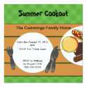 Backyard Cookout Invitation 5.25" Square Invitation Card