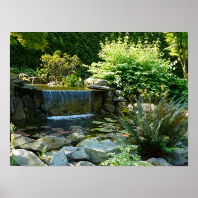 Backyard Garden Waterfall Print by RedneckHillbillies