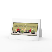 Backyard hens sing egg notes greeting Card