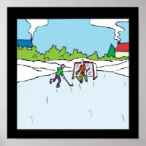 Backyard Hockey Print