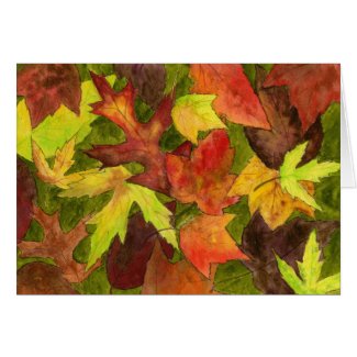 Backyard Leaves Card card