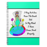 Backyard Mermaid "I May Not Live Near The Beach.." Spiral Note Book