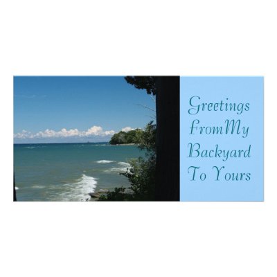 backyard paradise-1, Greetings FromMy BackyardT... Photo Card Template by tyounglyle