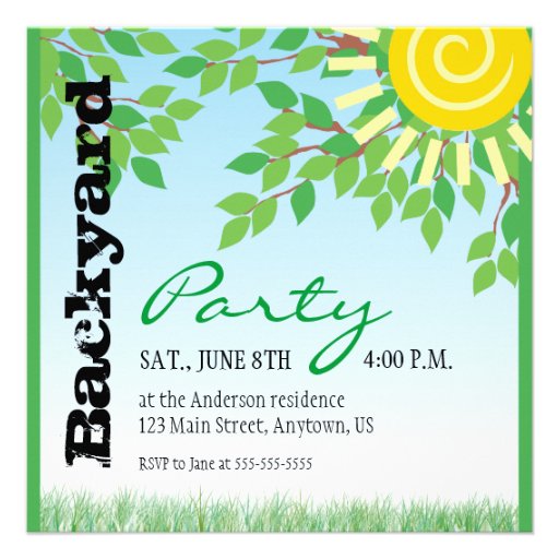 Backyard Party invitation