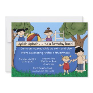 Backyard Pool Invitation invitation