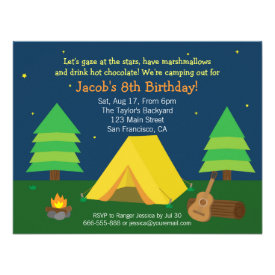 Backyard Sleepover Camping Birthday Party For Boys Announcement