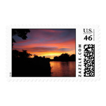 Backyard Sunset Postage Stamps