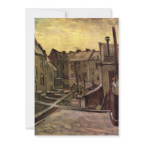 Backyards of Old Houses in Antwerp by van Gogh Custom Announcements