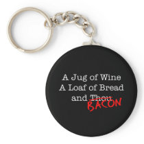 Bacon A Jug of Wine Keychain