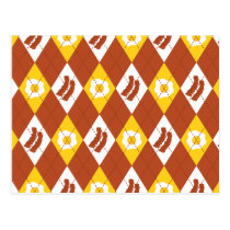Bacon and Eggs Argyle Pattern postcards