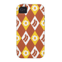 Bacon and Eggs Argyle Pattern Vibe iPhone 4 Cover