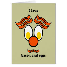 bacon and eggs greeting cards