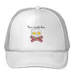 Bacon and eggs skull and crossbones hat