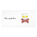 Bacon and eggs skull and crossbones picture card