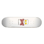 Bacon and eggs skull and crossbones skateboard