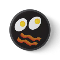 bacon and eggs smiley face buttons by littlethings bacon and eggs smiley face buttons