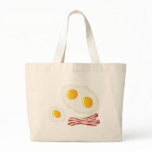 Bacon and fried eggs canvas bag